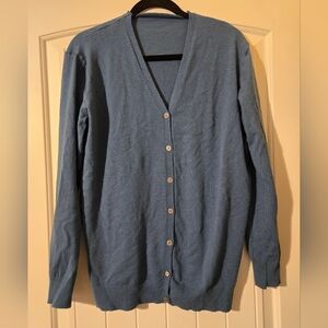 Blue Button-Up Cardigan